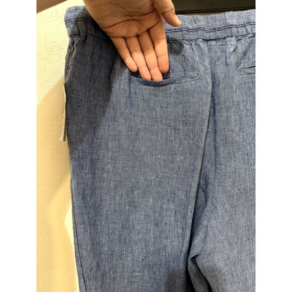 Charter Club Womans Linen Pull On Trousers Size L Minimal Travel Beach Old Money - Picture 11 of 13